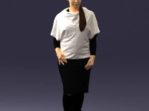 000572 Casual Business Woman Standing Female Character 3D Model