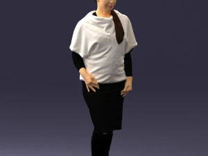 000572 Casual Business Woman Standing Female Character 3D Model