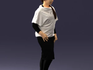 000572 Casual Business Woman Standing Female Character 3D Model