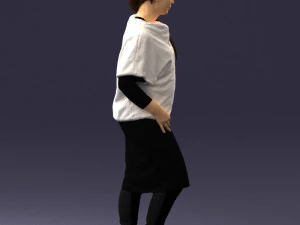 000572 Casual Business Woman Standing Female Character 3D Model