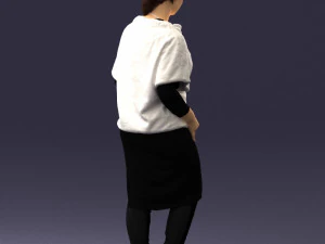 000572 Casual Business Woman Standing Female Character 3D Model