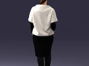 000572 Casual Business Woman Standing Female Character 3D Model