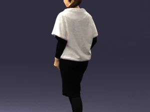 000572 Casual Business Woman Standing Female Character 3D Model