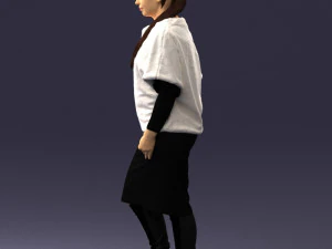 000572 Casual Business Woman Standing Female Character 3D Model