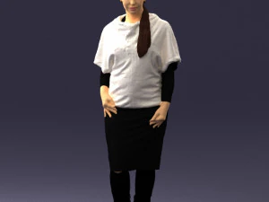 000572 Casual Business Woman Standing Female Character 3D Model