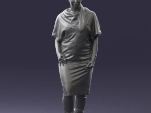 000572 Casual Business Woman Standing Female Character 3D Model