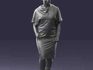 000572 Casual Business Woman Standing Female Character 3D Model