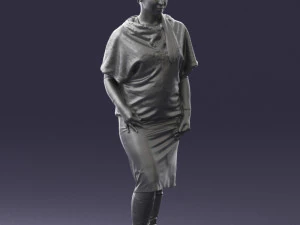 000572 Casual Business Woman Standing Female Character 3D Model
