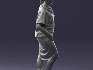 000572 Casual Business Woman Standing Female Character 3D Model