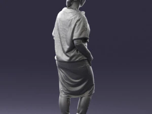 000572 Casual Business Woman Standing Female Character 3D Model