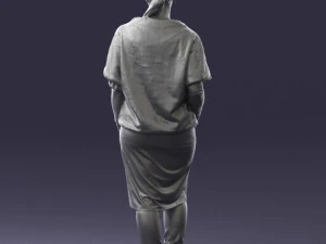 000572 Casual Business Woman Standing Female Character 3D Model