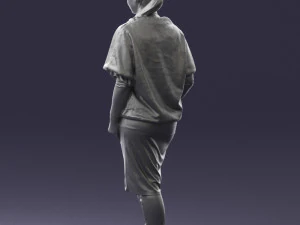 000572 Casual Business Woman Standing Female Character 3D Model