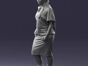 000572 Casual Business Woman Standing Female Character 3D Model