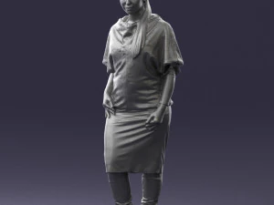 000572 Casual Business Woman Standing Female Character 3D Model
