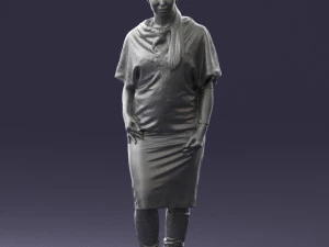 000572 Casual Business Woman Standing Female Character 3D Model