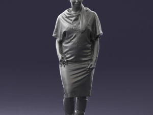 000572 Casual Business Woman Standing Female Character 3D Model