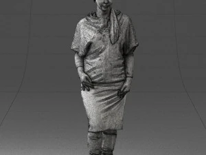 000572 Casual Business Woman Standing Female Character 3D Model