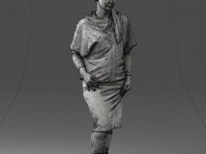 000572 Casual Business Woman Standing Female Character 3D Model