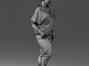 000572 Casual Business Woman Standing Female Character 3D Model