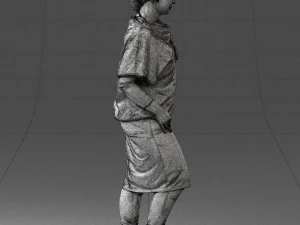 000572 Casual Business Woman Standing Female Character 3D Model