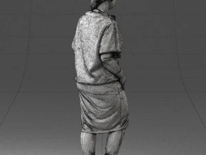 000572 Casual Business Woman Standing Female Character 3D Model