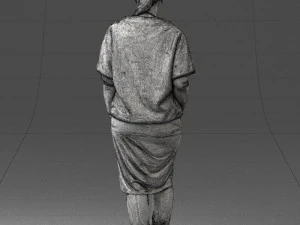 000572 Casual Business Woman Standing Female Character 3D Model