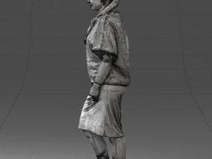 000572 Casual Business Woman Standing Female Character 3D Model