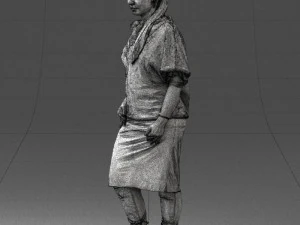 000572 Casual Business Woman Standing Female Character 3D Model