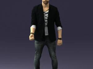 man in black dress 0220 3D Model