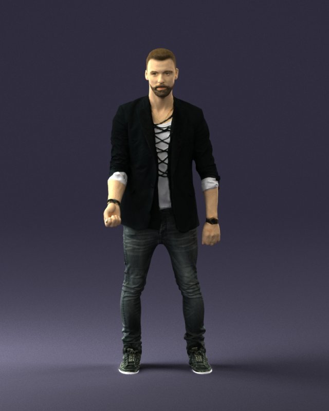 man in black dress 0220 3d print ready 3D Print Model .c4d .max .obj .3ds .fbx .stl .blend 