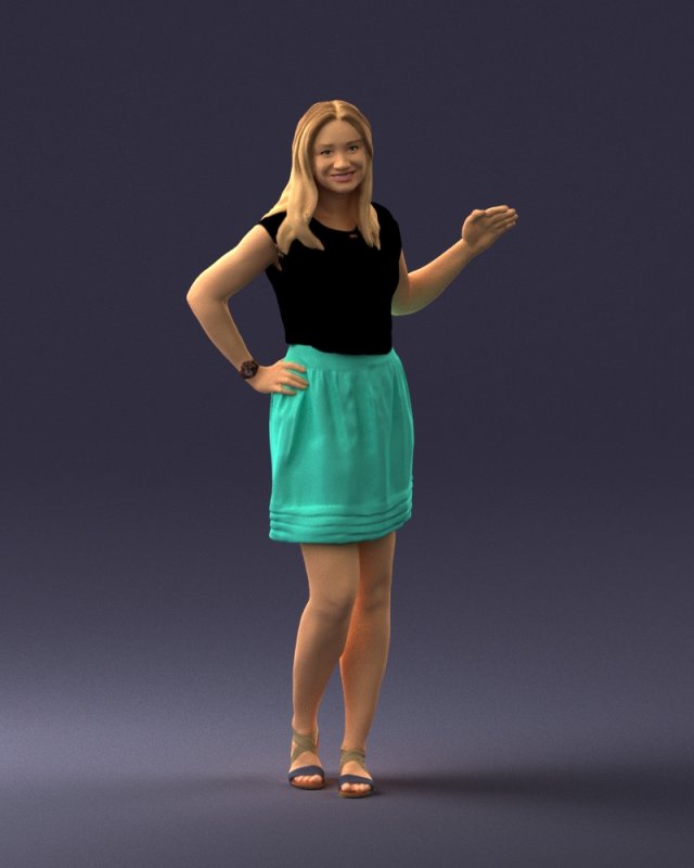 woman in pose 0246 3D Модель .c4d .max .obj .3ds .fbx .stl .blend 