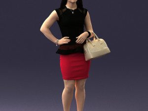 woman in black dress 0247 3D Модель