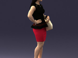 woman in black dress 0247 3D Модель