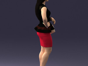 woman in black dress 0247 3D Модель