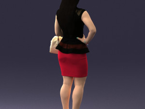 woman in black dress 0247 3D Модель