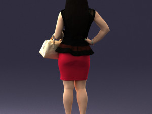 woman in black dress 0247 3D Модель