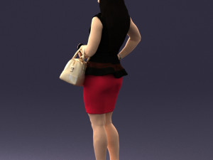 woman in black dress 0247 3D Модель