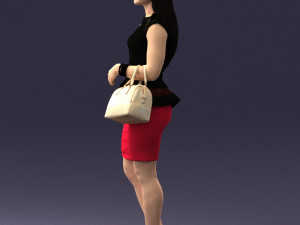 woman in black dress 0247 3D Модель
