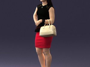 woman in black dress 0247 3D Модель