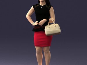 woman in black dress 0247 3D Модель