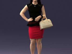 woman in black dress 0247 3D Модель