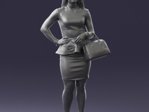 woman in black dress 0247 3D Модель