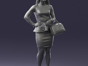 woman in black dress 0247 3D Модель