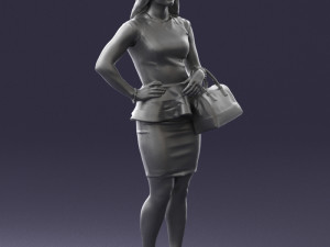 woman in black dress 0247 3D Модель