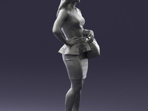 woman in black dress 0247 3D Модель