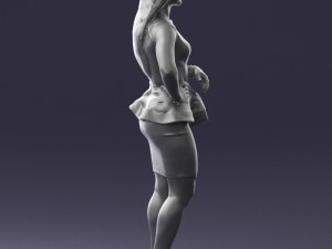 woman in black dress 0247 3D Модель