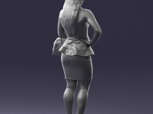 woman in black dress 0247 3D Модель