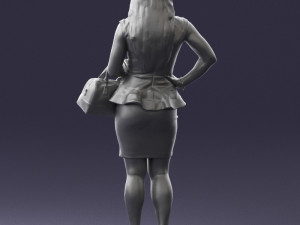 woman in black dress 0247 3D Модель