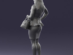 woman in black dress 0247 3D Модель