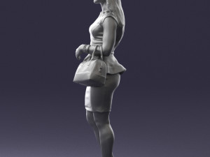 woman in black dress 0247 3D Модель